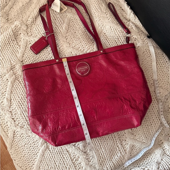 Coach Deep Pink Leather Tote - Picture 10 of 10